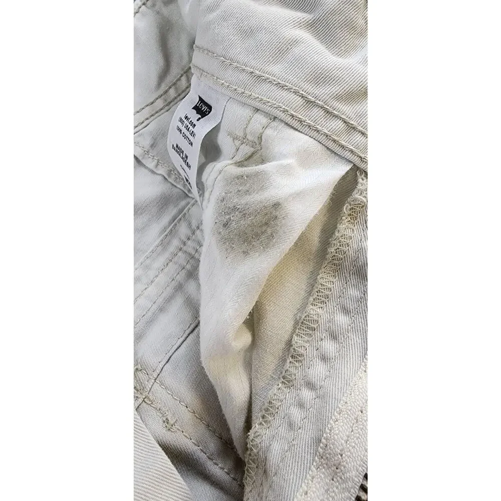 Levis Cargo Shorts Mens 29 White 10.5